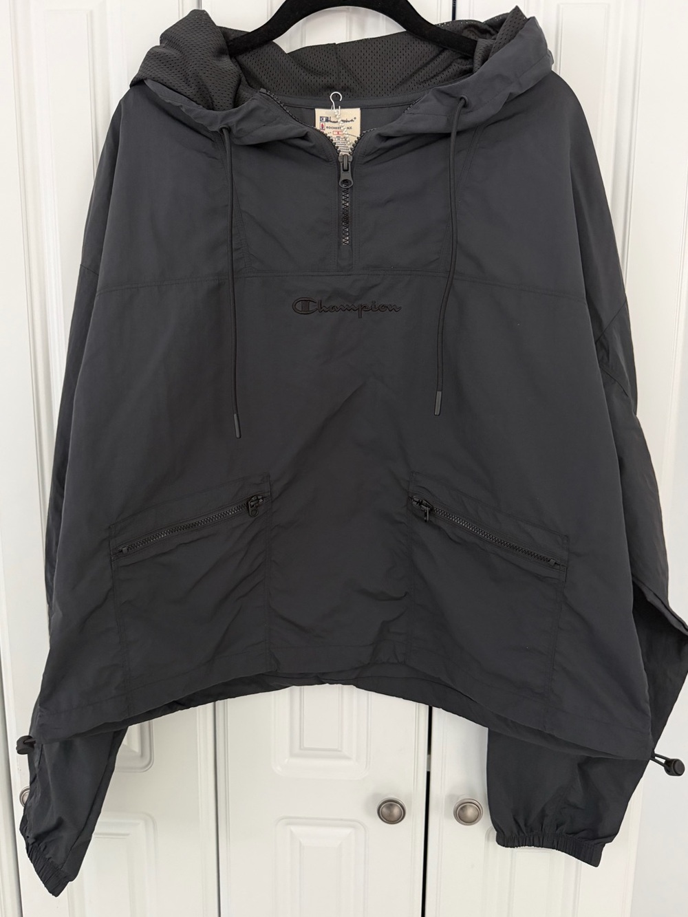 Cropped Nylon Jacket Champion Black Size Small